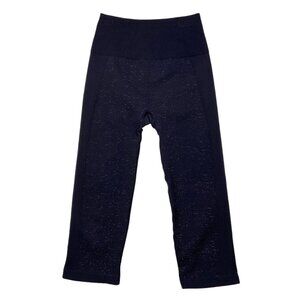 Lululemon Free To Flow Crop Legging 4 Midnight Navy Blue Colorblock Activewear